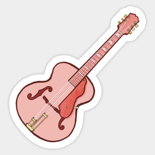 Pink acoustic guitar Sticker